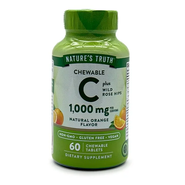 natures-truth-chewable-vitamin-c-1000-mg-60-tablets-webp-1 ویتامین C نیچرز تروث جویدنی دوز 1000 میلیگرم 60 عددی Nature’s Truth Chewable Vitamin C Tablets - تصویر 1