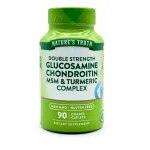 کپسول گلوکوزامین کندروئیتین ام‌اس‌ام و زردچوبه نیچرز تروث 90 عددی  Nature’s Truth Double Strength Glucosamine Chondroitin MSM & Turmeric Complex 90 Coated Caplets