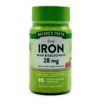 کپسول آهن نیچرز تروث 28 میلی‌گرم 90 عددی  Nature’s Truth Easy Iron Bisglycinate Quick Release Capsules