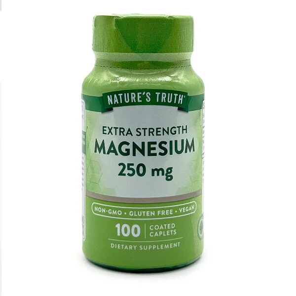 natures-truth-extra-strength-magnesium-250-mg-100-caplets-webp-1 منیزیم نیچرز تروث دوز 250 میلیگرم 100 عددی Nature’s Truth Magnesium Coated Caplets - تصویر 1