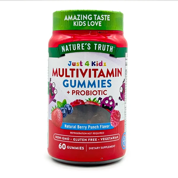 natures-truth-just-4-kidz-multivitamin-probiotic-gummies-60-count-webp-1 پاستیل مولتی ویتامین نیچرز تروث پروبیوتیک کودکان ۶۰ عددی Nature’s Truth Just 4 Kidz MultivitaminGummies - تصویر 1
