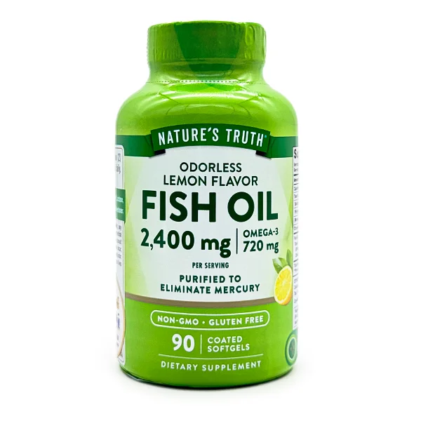 natures-truth-odorless-fish-oil-2400mg-90-softgels-webp-1 امگا 3 روغن ماهی نیچرز تروث 2400 میلیگرم 90 عددی Nature’s Truth Odorless Fish Oil Coated Softgels - تصویر 1