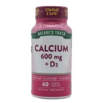 قرص کلسیم و ویتامین D3 نیچرز تروث Nature's Truth Calcium 600 mg